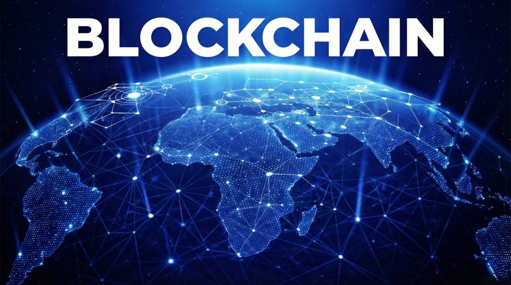 البلوكشين هي دفتر حسابات رقمي مشترك، يُسجَّل فيه كل حدث أو معاملة بشكل متسلسل زمنيًا داخل «كتل» مرتبطة ببعضها البعض