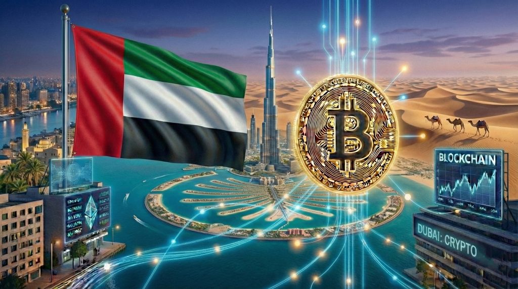 نظرة عامة على اعتماد العملة المشفرة في الإمارات العربية المتحدة في عام 2026، مع تسليط الضوء على القيود القانونية، والاستخدام الحقيقي من خلال P2P والعملات المستقرة، والمشهد التنظيمي المتطور.