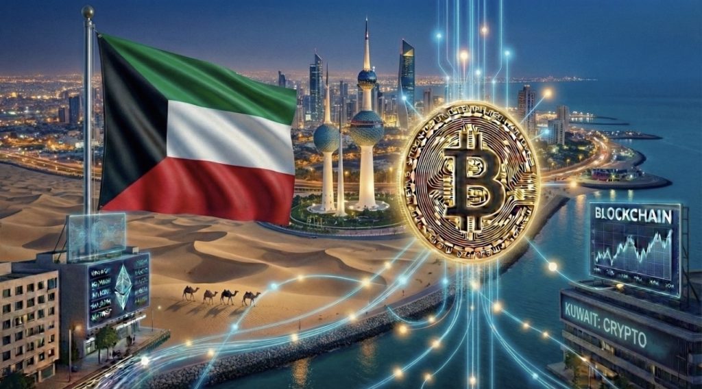 نظرة عامة على اعتماد العملة المشفرة في الكويت في عام 2026، مع تسليط الضوء على القيود القانونية، والاستخدام الحقيقي من خلال P2P والعملات المستقرة، والمشهد التنظيمي المتطور.